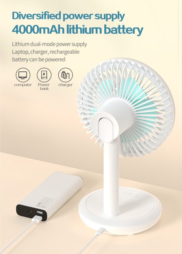 Suspendable Desktop Fan with LED Ring Light ( DP 7632 ) - Image 6