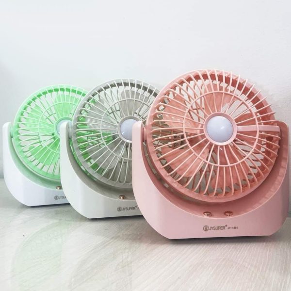 Desktop Rechargeable Fan With LED Light, 90° Rotatable ( JY-1881) - Image 4