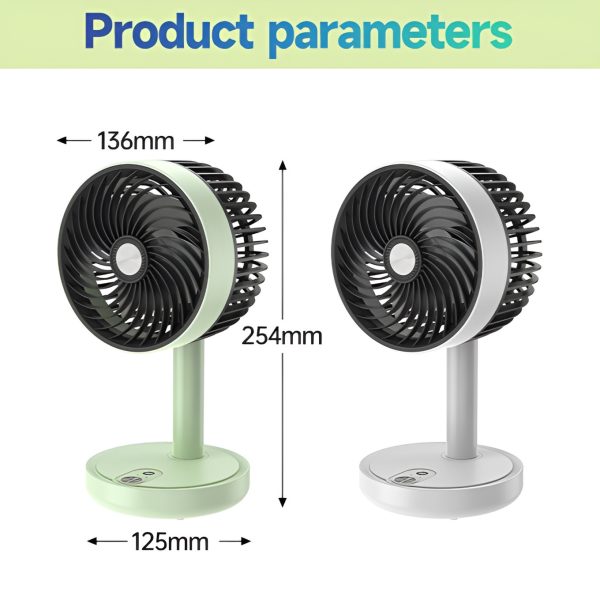 DP Rechargeable Desktop Fan , Head Up-Down Adjustable (DP 7639) - Image 5