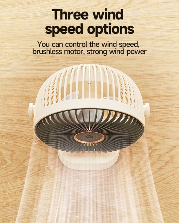 DP Rechargeable Clip-Desktop Fan With Light , 360° Adjustable (DP 7638) - Image 4