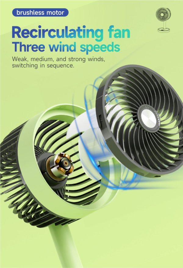 DP Rechargeable Desktop Fan , Head Up-Down Adjustable (DP 7639) - Image 2