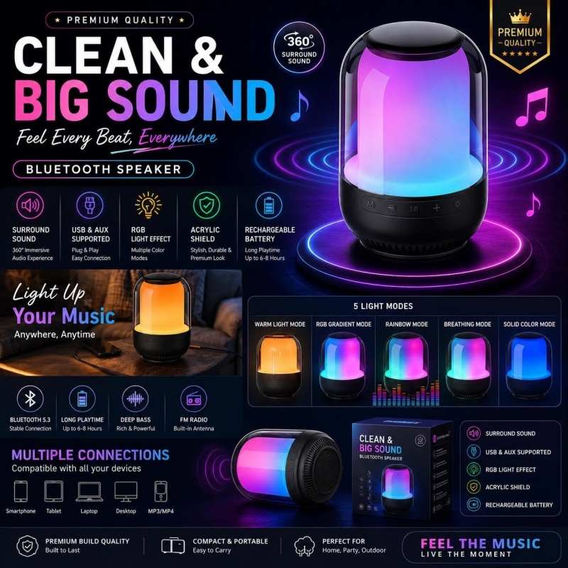 Transparent RGB BT Speaker