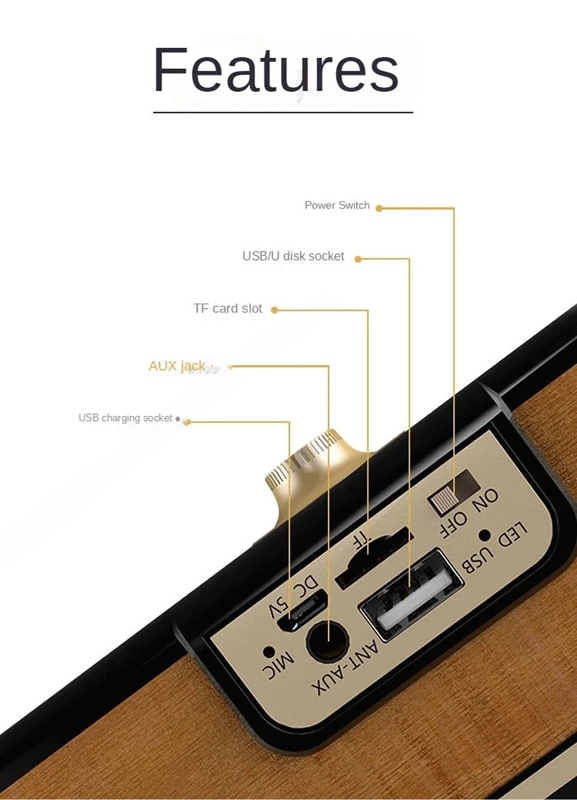 KM7 Wooden BT Speaker - Image 4